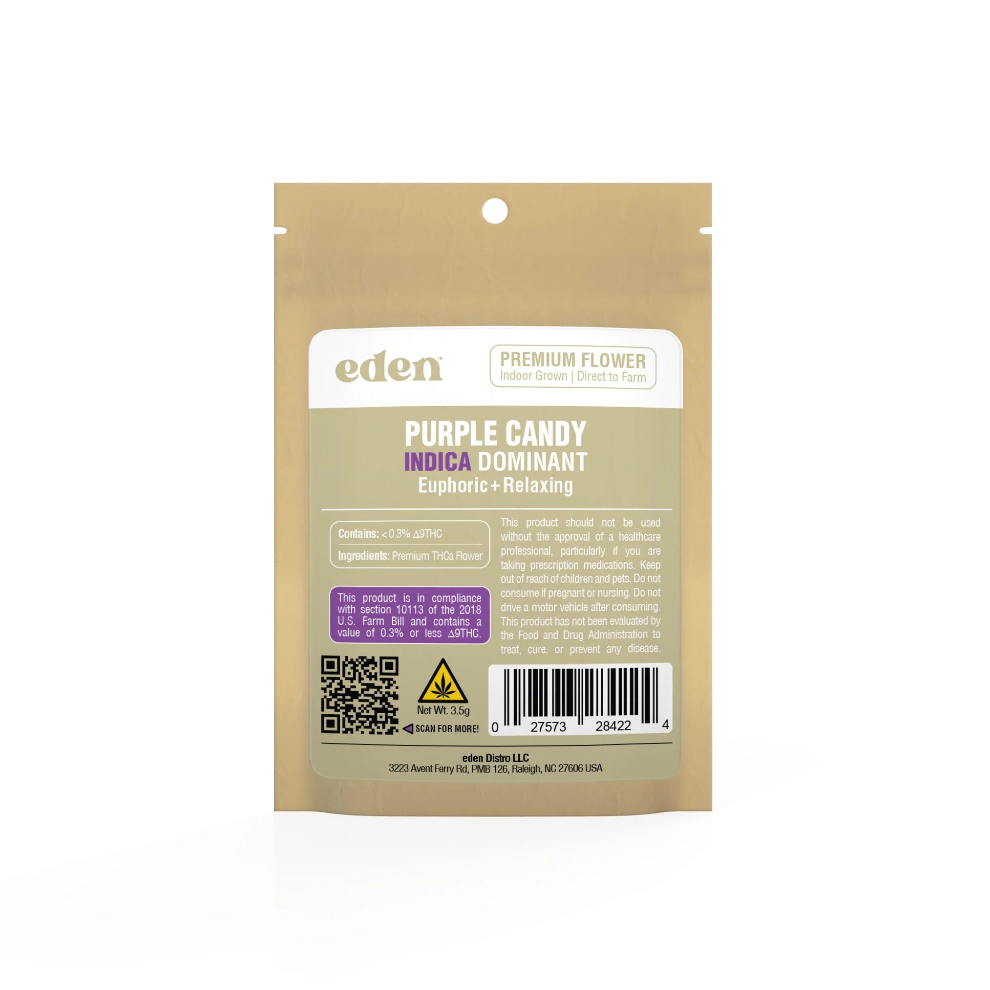 Collection of Purple Candy THCa flower indica-dominant hybrid with grape berry sweetness and 19.892% THC for relaxation and stress relief in a gallery layout